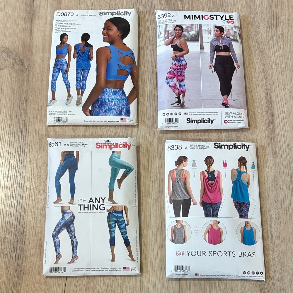 Simplicity activewear women’s sewing patterns || bundle of four ||UNCUT